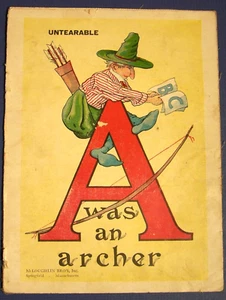 Book, A was an archer, McLoughlin Bros., Springfield, Mass., Linen complete - Picture 1 of 8