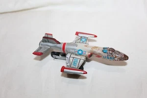 Vintage USAF Fighter Jet Tin Litho Friction Toy Ariplane made in Japan 5" - Picture 1 of 3
