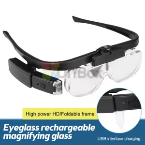 Magnifying Glass Headset USB Rechargeable Head Magnifier w/LED Light for reading - Picture 1 of 19