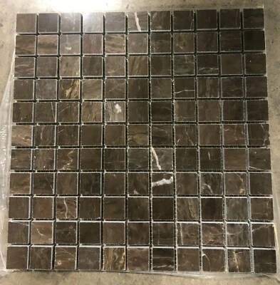 12x12 Brown Marble Mosaic Tile Remodel Stone Mosaic (Single Tile)  T-01 - Image 1 of 4