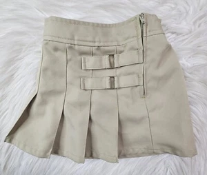 French Toast  Uniform Skirt/Skort Sz 4T Tan Scooterplus Buckle Pleated - Picture 1 of 4