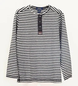 NWT POLO Ralph Lauren Fashion Boy's Crew Neck Long Sleeve Black/Gray Size M - Picture 1 of 5