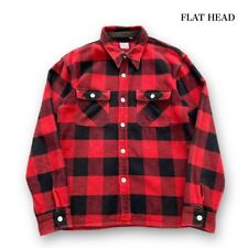 THE FLAT HEAD Buffalo Check Work Shirt Size 38 Made in Japan Free Shipping