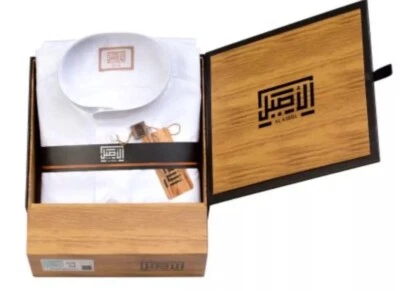 Plato AlAseel blanco Thobe Jalabiyah hombres árabe musulmán saudí ثوب الاصيل أبيض Foto 1 de 4