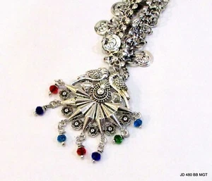 Ethnic Silver Oxidized bridal matha patti, maang tika, hair & head jewelry gift - Picture 1 of 1