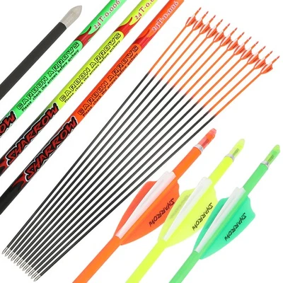 32" Pure Carbon Arrows SP400-1000 Vanes ID4.2 Compound RecurveBow Hunting Target - Image 1 of 4
