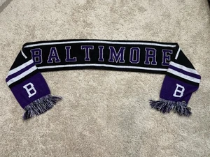 Bufanda Baltimore Ravens, 100% áclica negra púrpura blanca 5 pies chocolate - Imagen 1 de 5