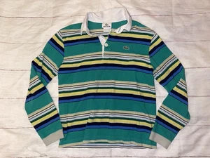 Polo manica lunga ragazzo 12 Lacoste righe verdi - Foto 1 di 4