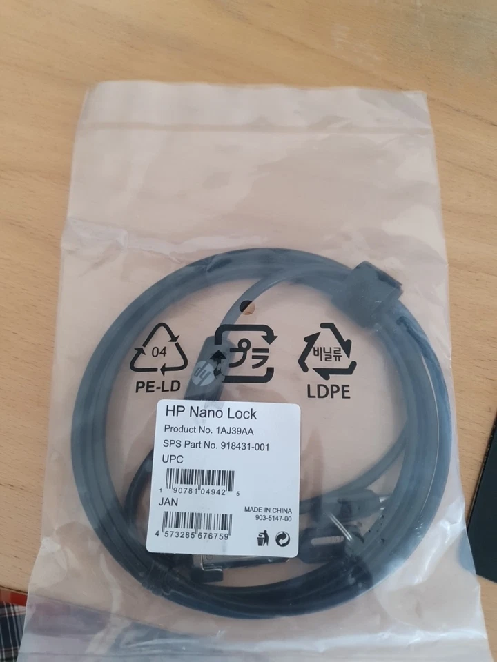 HP Nano Lock  Sicherheitskabelschloss für Notebook Laptop - 1AJ39AA Kabelsperre - Bild 1 von 1