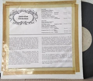 AUSTRALIAN ORCHESTRAS Sydney Symphony Orchestra J. POST, T. PAUL TEST PRESSING - Picture 1 of 3
