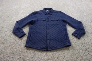 Faherty Jacket Mens Large Blue Epic Quilted Fleece CPO Pockets Heathered - Picture 1 of 10
