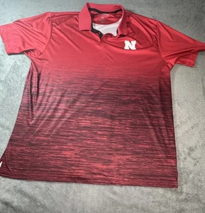 Colosseum Mens Sublimated Red Nebraska Huskers NCAA Football Polo 3X 2B - Picture 1 of 6