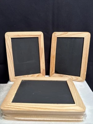 One-Sided Chalkboard Set of 6, 6x8 With Decorative Wood Surface - Image 1 of 4