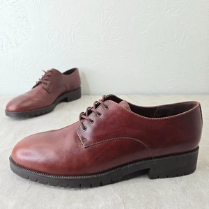 Vintage Rockport Dress Shoes Womens 8 Brown Leather Preppy Heritage Oxford Derby - Picture 1 of 11