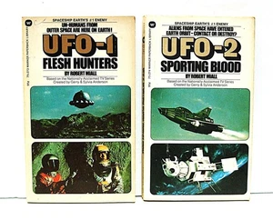 UFO-1 and UFO-2 by Robert Miall (Warner, 1973, 1st prints) - Picture 1 of 5
