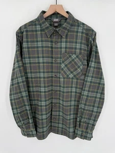 Camisa de franela Outdoor Research Feedback para hombre XL verde a cuadros senderismo Gorpcore - Imagen 1 de 5