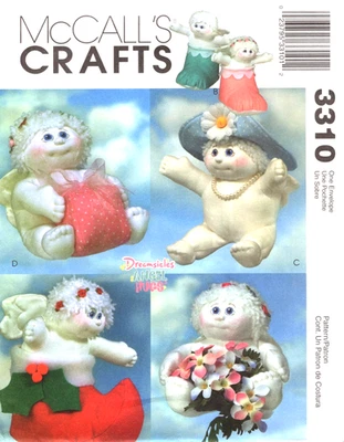Angel Hugs Holiday Dolls McCall’s Sewing Pattern 3310, 9" Soft Dolls - Image 1 of 2