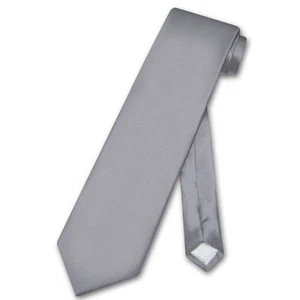 Corbata Biagio 100% SEDA EXTRA LARGA Sólida Color GRIS CARBÓN Para Hombres XL - Imagen 1 de 2