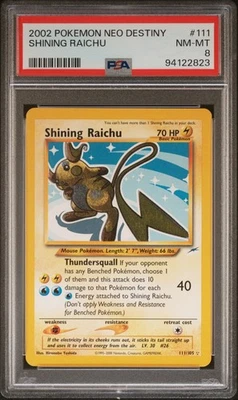 PSA 8 NM-MT 2002 POKEMON NEO DESTINY #111 SHINING RAICHU UNLIMITED - Image 1 of 2