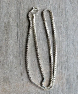 Collar de cadena de caja de plata de ley 925 con corte de diamante - Hecho en Italia (3 mm) 24" - Imagen 1 de 9