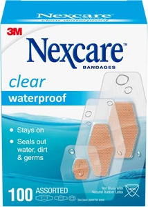 Clear Waterproof Bandages: Assorted Sizes / 100-Pack (Clear) - Picture 1 of 12