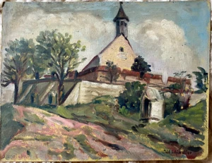 WURMLINGER KAPELLE MAI 1948 °ÖLGEMÄLDE W. SCHINDLER ANTIK TUTTLINGEN SELTEN - Bild 1 von 6