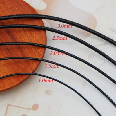 Black Leather Braided String Cord Chain Necklace Rope - image 1 of 4