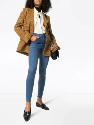 Pantalones de mezclilla ajustados rectos de tiro alto Kaia 3x1 para mujer 25 Foto 1 de 4