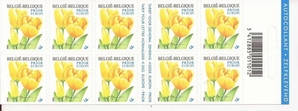 Bélgica - Folleto - 2003 - COB B42** - SCOTT 1991a - Tulipanes Amarillos - MNH - Foto 1 de 1