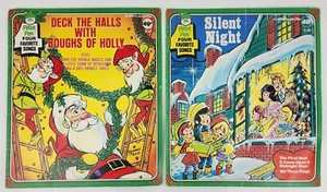 Vintage Deck The Halls Silent Night 45 RPM Christmas Music Album X-58 X-55 - Picture 1 of 13