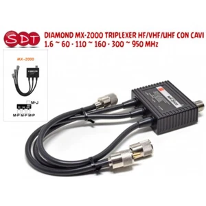 DIAMOND MX-2000 TRIPLEXER HF/VHF/UHF CON CAVI 1.6 ~ 60 - 110 ~ 160 - 300 ~ 950 M - Photo 1/3