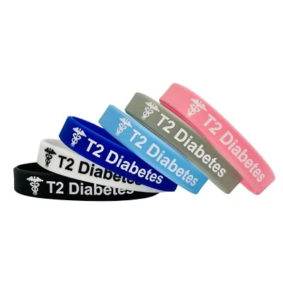 T2 Diabetes Medizinische Armband Auf Englisch Fur Herren Damen - Bild 1 von 4