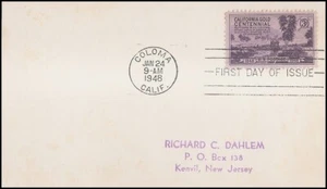 USA5 # 954 ADDR FIRST DAY CARD FDC California Gold Rush Centennial - Bild 1 von 1