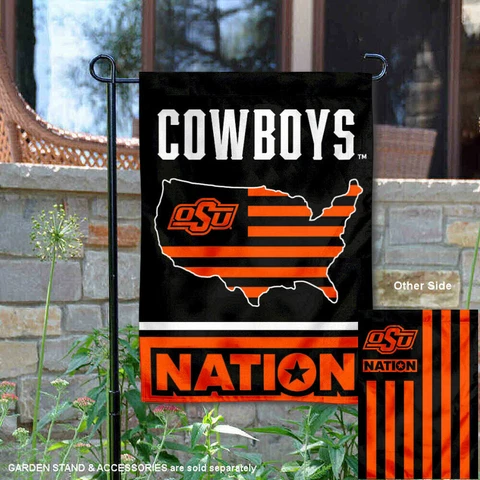 Oklahoma State University USA Stars and Stripes Nation Garden Flag and Yard Cover