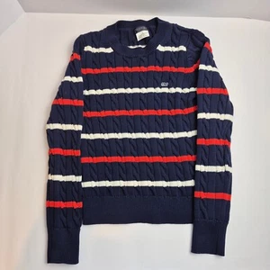Vineyard Vines Cable Knit Sweater Striped Cotton Blend Kids Size S Navy Blue - Picture 1 of 9