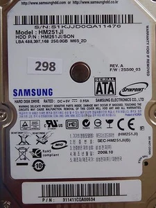 250 GB Samsung HM251JI/SON | 2008.10 | PCB: MANGO REV.03 #298 - Imagen 1 de 2