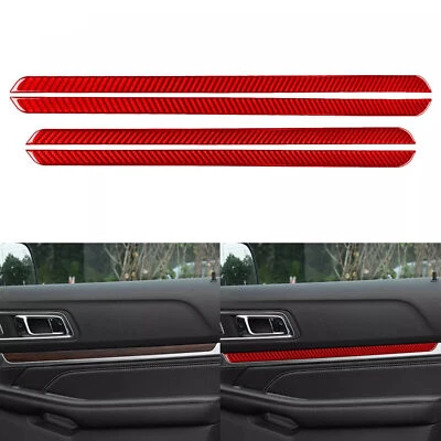 4Pcs Red Carbon Fiber Interior Door Panel Cover Trim For Ford Explorer 2013-2019 - image 1 of 4