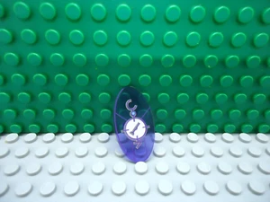 Lego mini figure 1 Trans Purple Oval Shield Dimensions Keystone with Image - Picture 1 of 1
