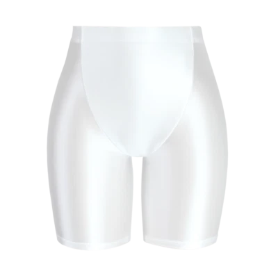 Women Sexy Satin Glossy Bike Shorts Leggings Cycling Opaque Shiny Cropped Pants - Image 1 of 4