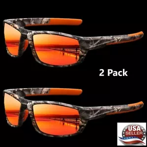 Camouflage Polarized Tactical Sunglasses Outdoor Sport Ski Fishing Driving 2PACK - Picture 1 of 5