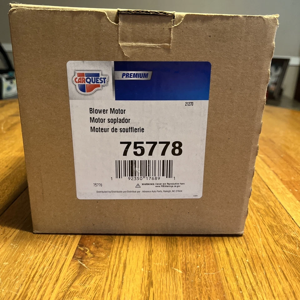New HVAC Blower Motor Part Number 75778 Chevy Cobalt HHR Applications Carquest  Foto 1 de 2