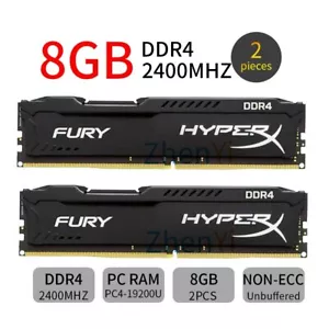 16Go 2x 8Go 4Go DDR4 2400MHz PC4-19200 288Pin Desktop Mémoire RAM HyperX FURY FR - Imagen 1 de 11