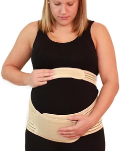 Baby Bump Back Brace Maternity Belt Prenatal Postpartum Support Beige Size Small - Picture 1 of 5
