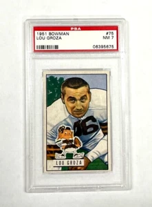 1951 Bowman Lou Groza #75 PSA NM 7 Cleveland Browns - Picture 1 of 3