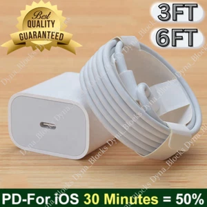 20W USB-C Type C Quick Charger Power Adapter For iPhone 14 13 12 11 XS XR iPad - Picture 1 of 17