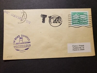 German Ship WELTFRIEDEN Naval Cover 1976 Postage Due "T" - Image 1 of 2