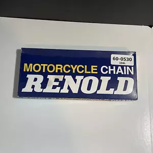 BSA TRIUMPH NORTON RENOLD 530 REAR DRIVE CHAIN 104 LINK 60-0530 U.K. MADE - Foto 1 di 5