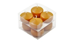 Schwimmkerzen 30x50 mm Safran Schwimmlichter Dekolichter Tischdeko Kerze 8er Box - Bild 1 von 1