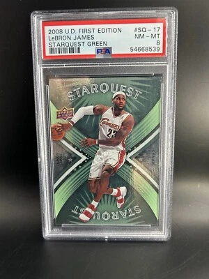 2008-09 Upper Deck First Edition - Starquest Green #SQ-17 LeBron James. PSA 8 - Image 1 of 2