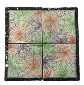 Halloween Paper Party Napkins Lot of 4 Packs of 16 Spider Web - Picture 1 of 2